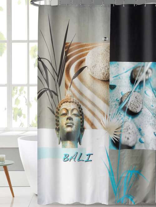 shower curtain with 12 eyelets and 12 hooks - 15384848 - Very Small Image - 1