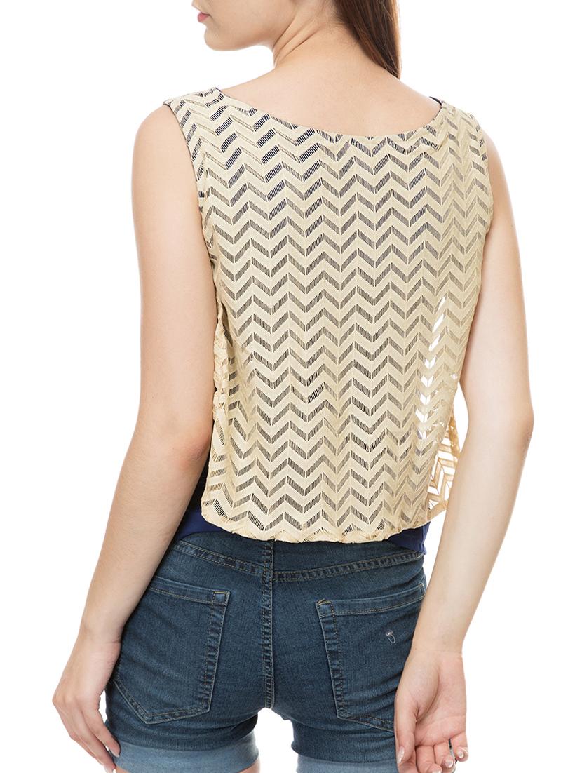 women's layered round neck top - 15392667 - Standard Image - 2