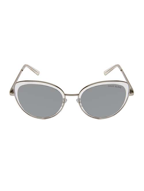 david blake silver cateye uv protected, mirrored sunglass - 15396046 - Very Small Image - 1