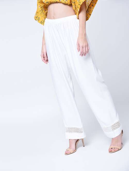 crochet detail straight palazzo - 15399041 - Very Small Image - 1