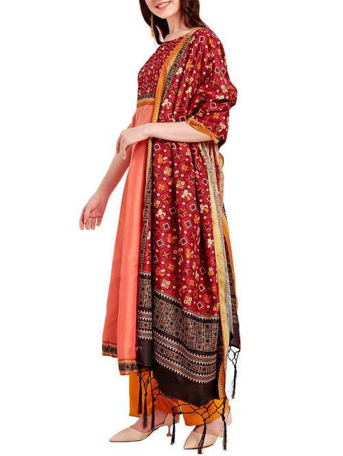 printed dupatta with tassels - 15405974 - Very Small Image - 1