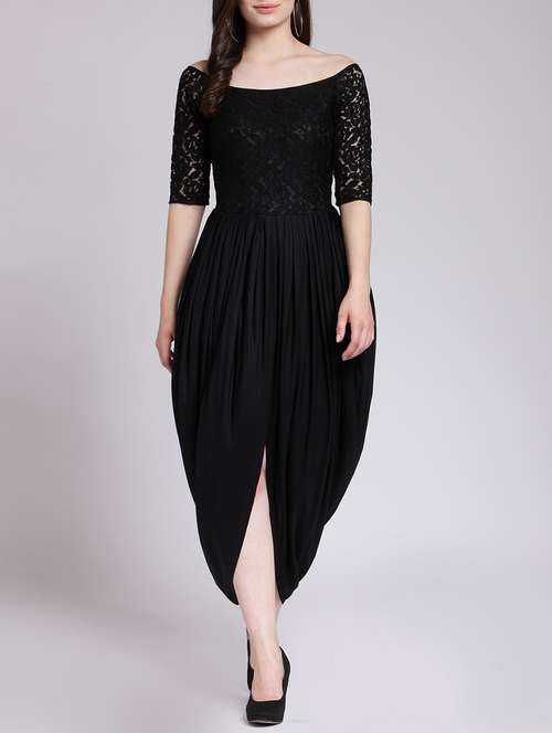 lace boat neck tulip dress - 15438058 - Very Small Image - 1