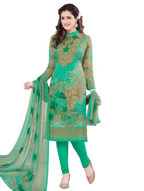 floral printed unstitched churidaar suit - 15471721 - Very Small Image - 1