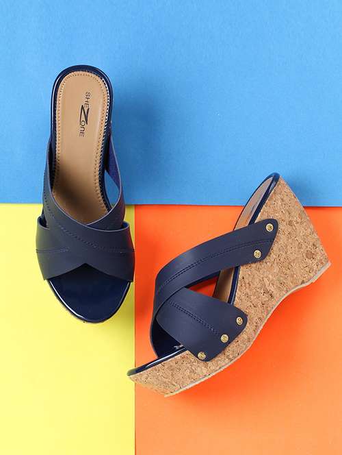 blue platforms wedges - 15496554 - Very Small Image - 1