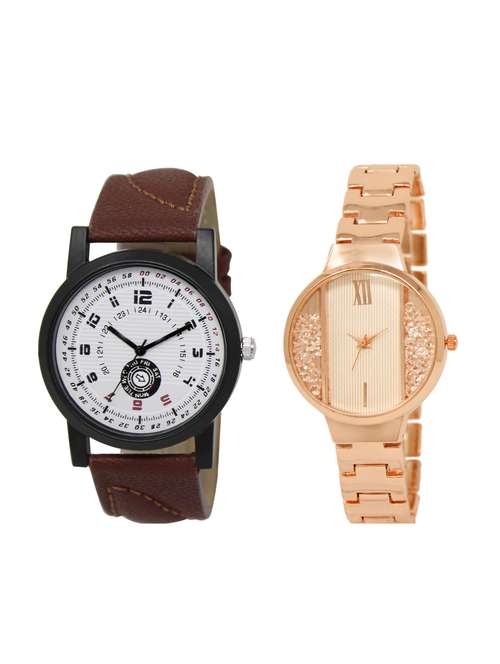 acnos round dial analog couple watch(wat-lr-11-217-combo) - 15501034 - Very Small Image - 1