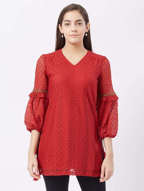 net straight kurti - 15512026 - Very Small Image - 1