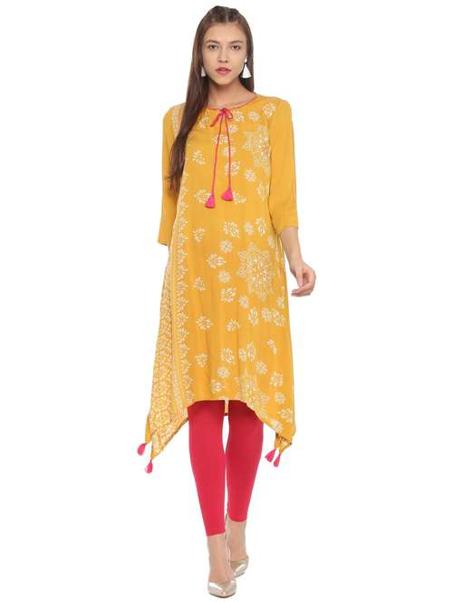asymmetric printed kurta - 15606035 - Very Small Image - 1