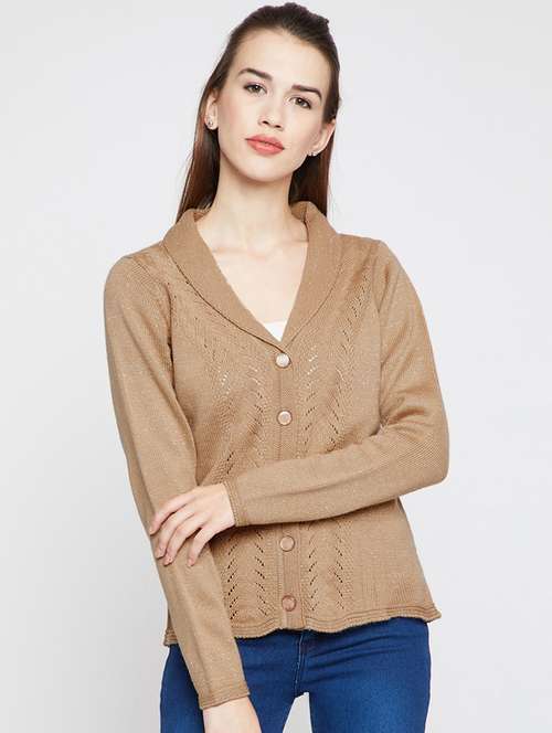 pointelle knit woolen cardigan - 15697797 - Very Small Image - 1