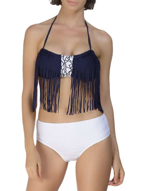 fringed halter neck bikini set - 15700867 - Very Small Image - 1
