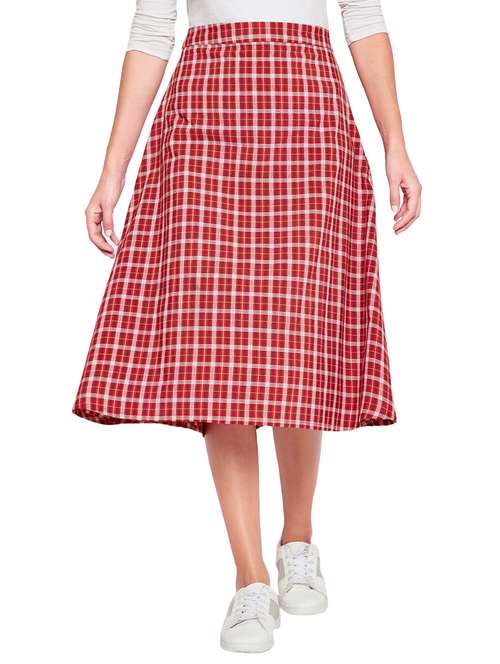 checkered a-line skirt - 15747961 - Very Small Image - 1