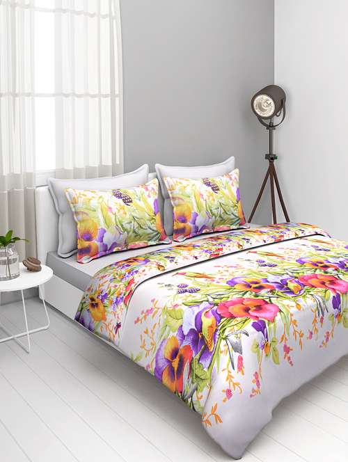 Cotton Double Bedsheet With 2 Pillow Covers - 15752276 - Very Small Image - 1