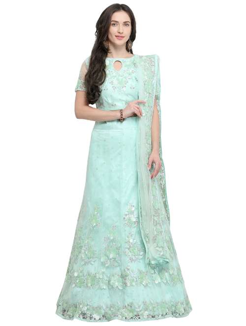 embroidered a-line lehenga - 15919839 - Very Small Image - 1