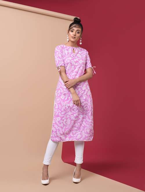 printed straight kurta - 15969569 - Very Small Image - 1