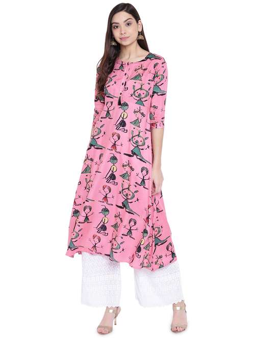 a-line conversational kurta - 16008580 - Very Small Image - 1