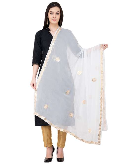 kota doria gota work dupatta - 16039359 - Very Small Image - 1