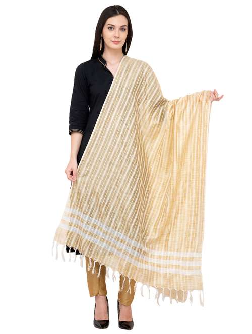 stripes dupatta with fringes  - 16039368 - Very Small Image - 1