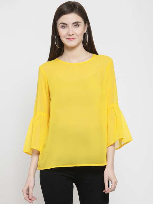 women's straight round neck top - 16158312 - Very Small Image - 1
