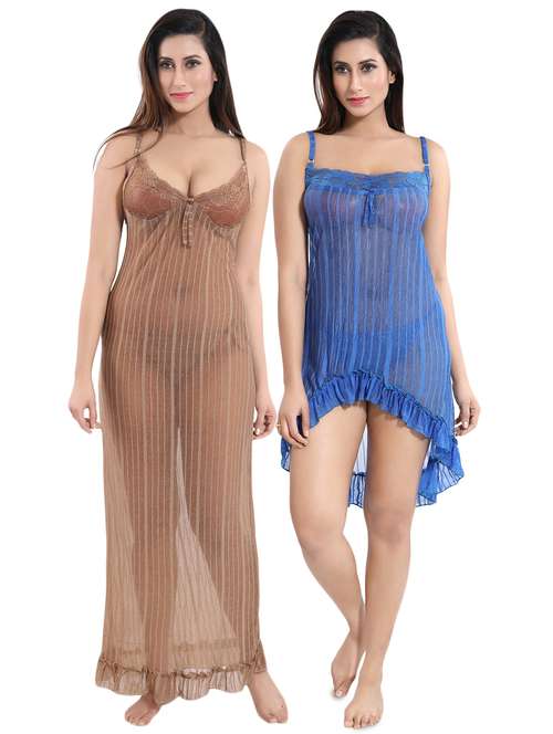 set of 2 lace detail nighties - 16177603 - Very Small Image - 1