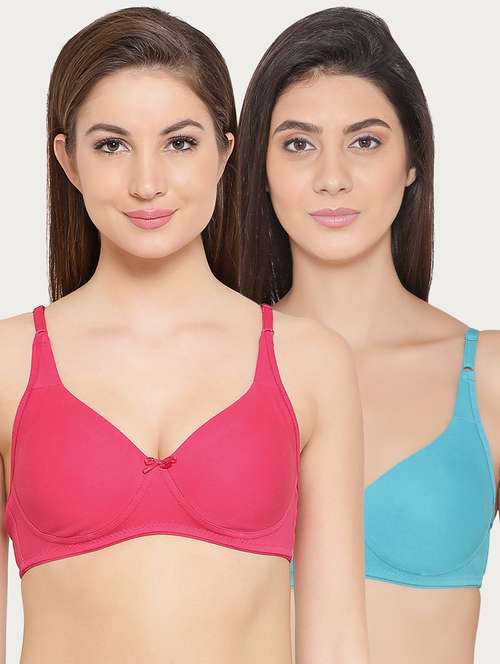 set of 2 contrast bow patch t-shirt bra - 16221911 - Very Small Image - 1