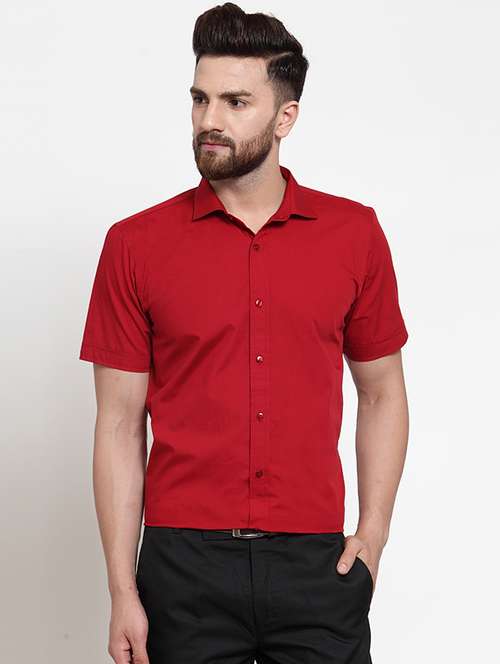 mens solid casual shirt - 16250023 - Very Small Image - 1