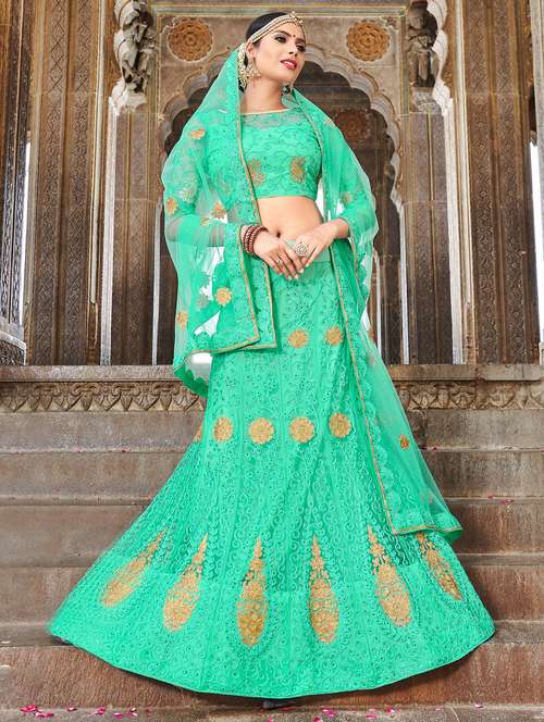 embroidered a-line lehenga - 16257562 - Very Small Image - 1