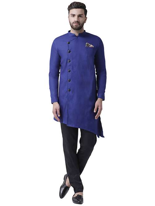 blue asymmetric ethnic wear set - 16263237 - Very Small Image - 1