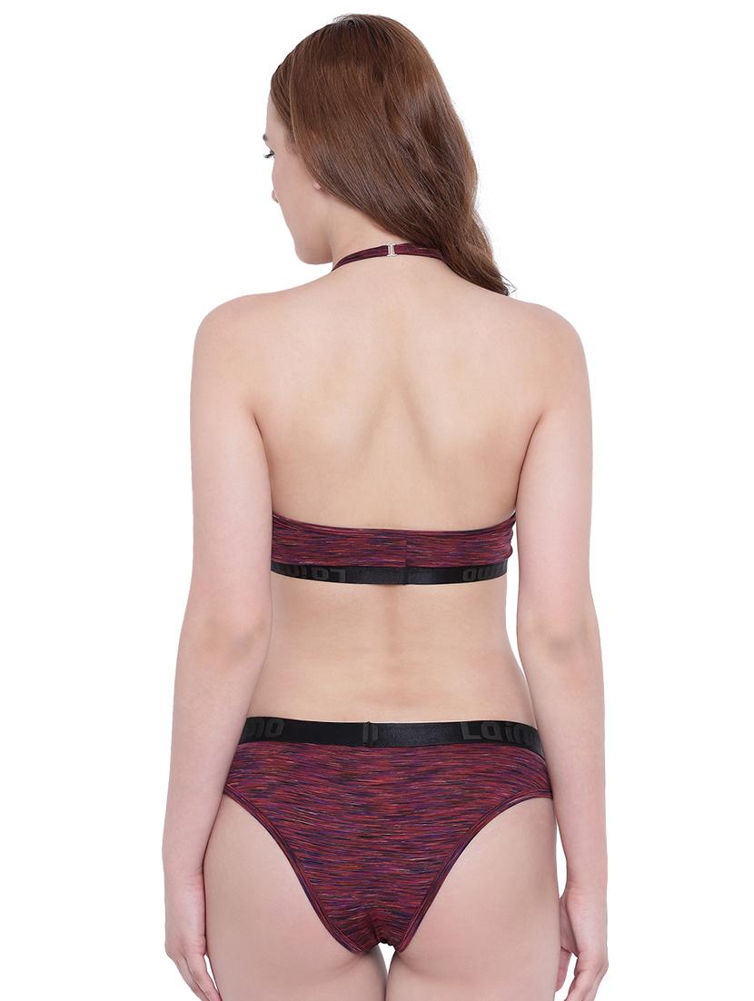 halter neck heather print bikini set - 16307971 - Standard Image - 2