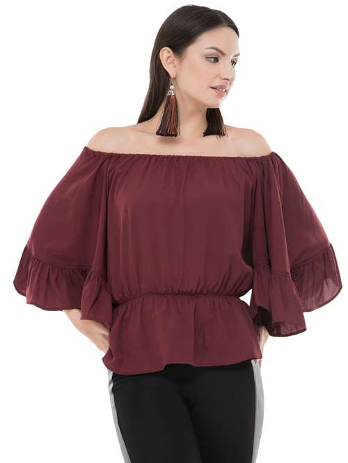 off shoulder bell sleeved top  - 16351013 - Very Small Image - 1