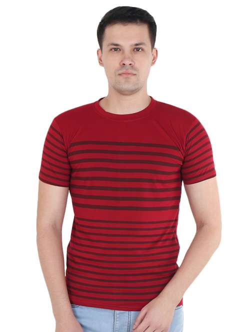 maroon striped t-shirt - 16356188 - Very Small Image - 1