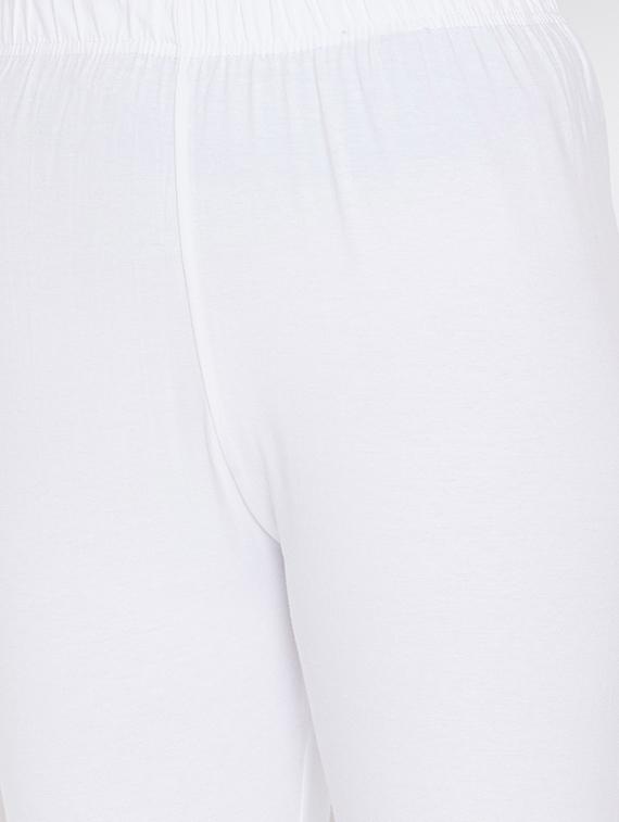 white solid ankle length legging - 16548446 - Standard Image - 4