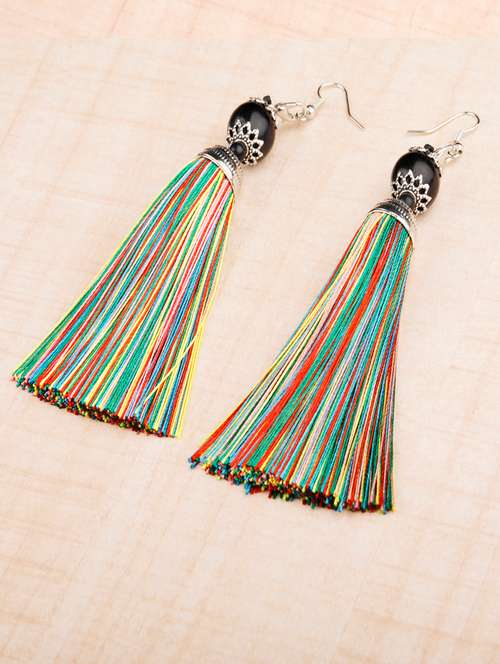 multi colored metal drop earring - 16585767 - Very Small Image - 1