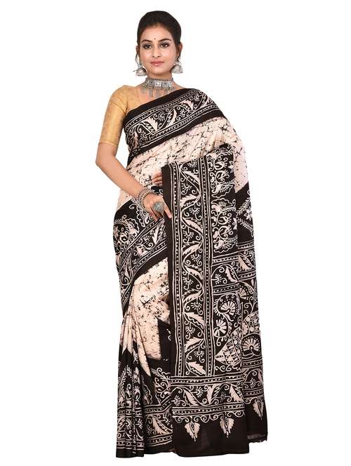 abstract printed saree with blouse - 16592092 - Very Small Image - 1