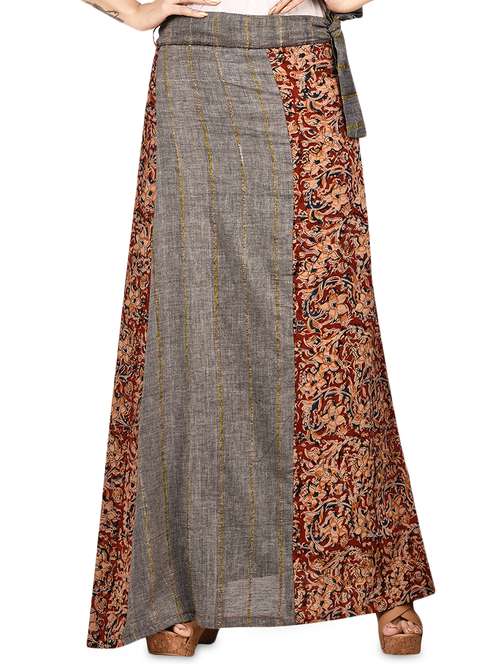 tie knot flared wrap skirt - 16618227 - Very Small Image - 1