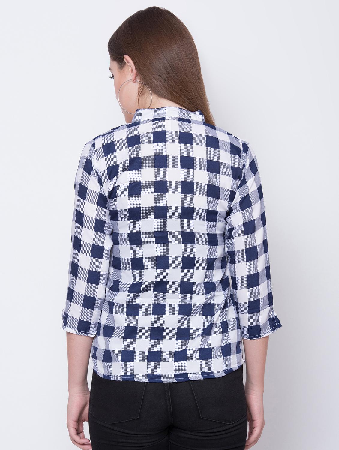 women's straight mandarin neck top - 16649556 - Zoom Image - 3
