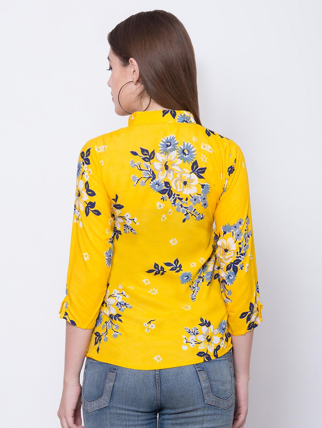women's straight mandarin neck top - 16649560 - Zoom Image - 3