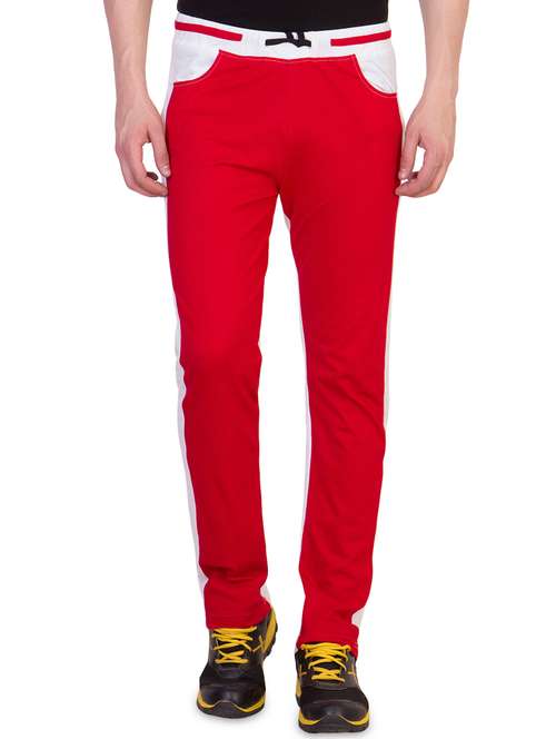 red color block track pant - 16679375 - Very Small Image - 1
