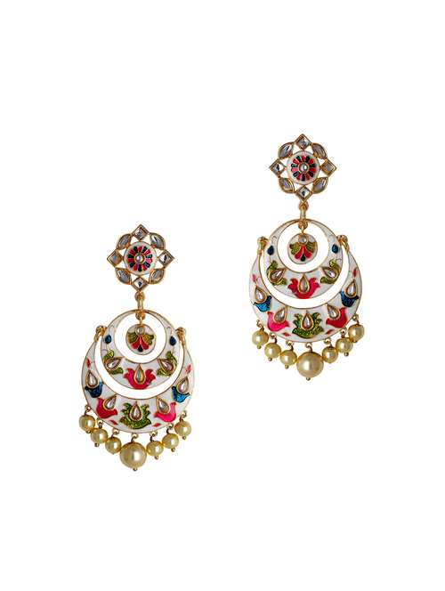multi colored metal chandballi earring - 16711482 - Very Small Image - 1