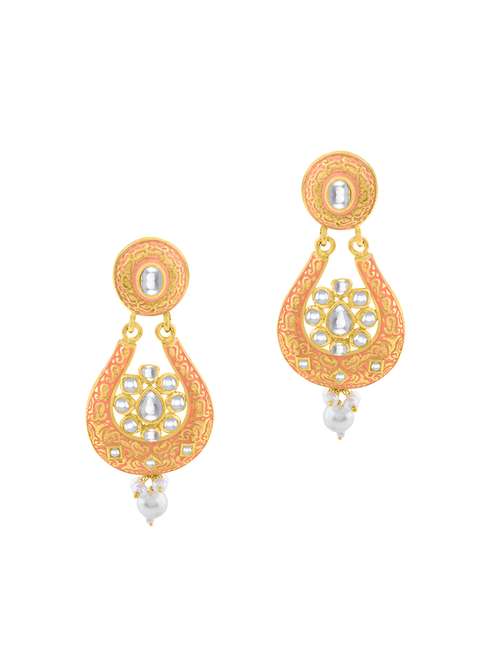 gold metal drop earring - 16711504 - Very Small Image - 1