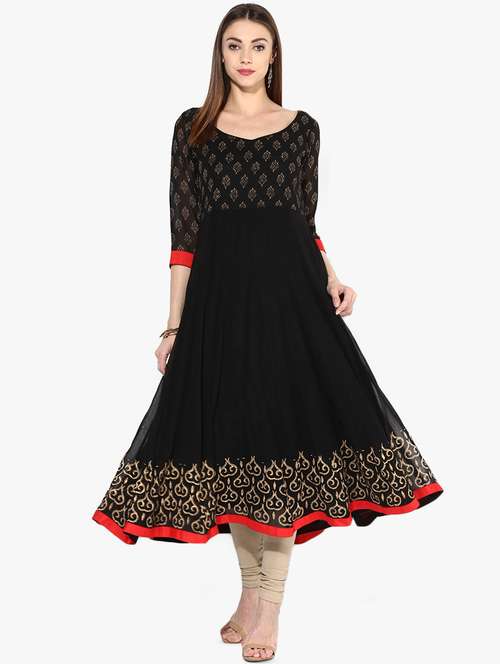 block print anarkali kurta - 16746522 - Very Small Image - 1