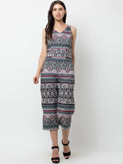 v-neck aztec jumpsuit  - 16764137 - Very Small Image - 1