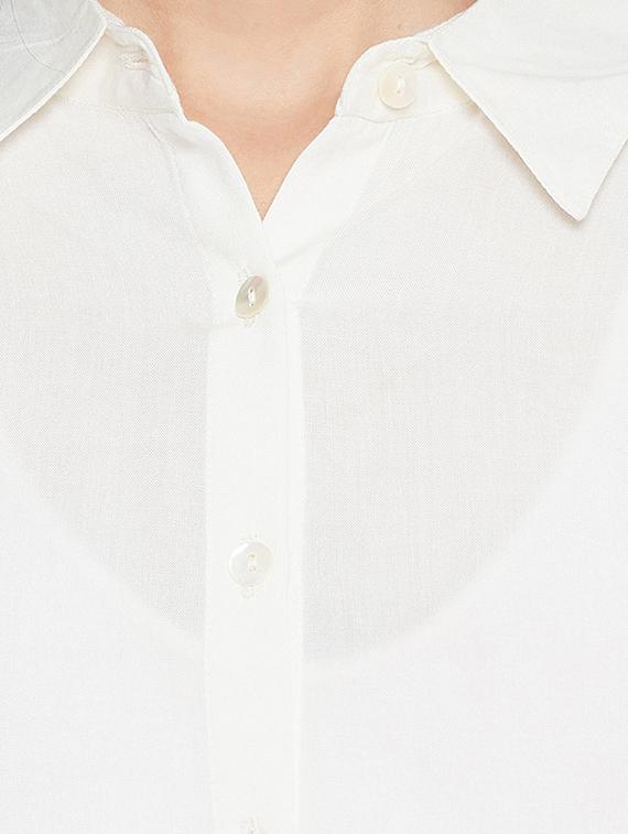 roll up sleeved curved hem shirt - 16764551 - Standard Image - 4