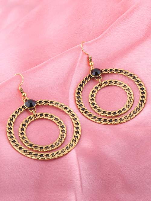 gold metal drop earring - 16774594 - Very Small Image - 1