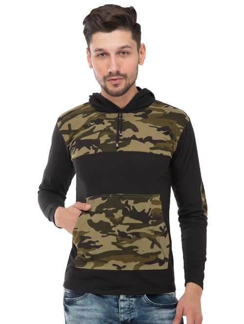 black camouflage printed t-shirt - 16784418 - Very Small Image - 1