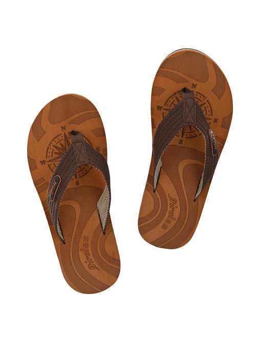 tan fabric slip on flip flops - 16801437 - Very Small Image - 1