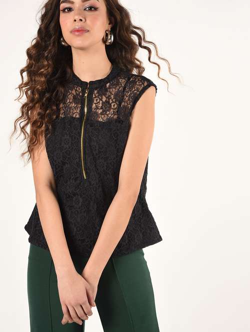 women's straight round neck top - 16802310 - Very Small Image - 1