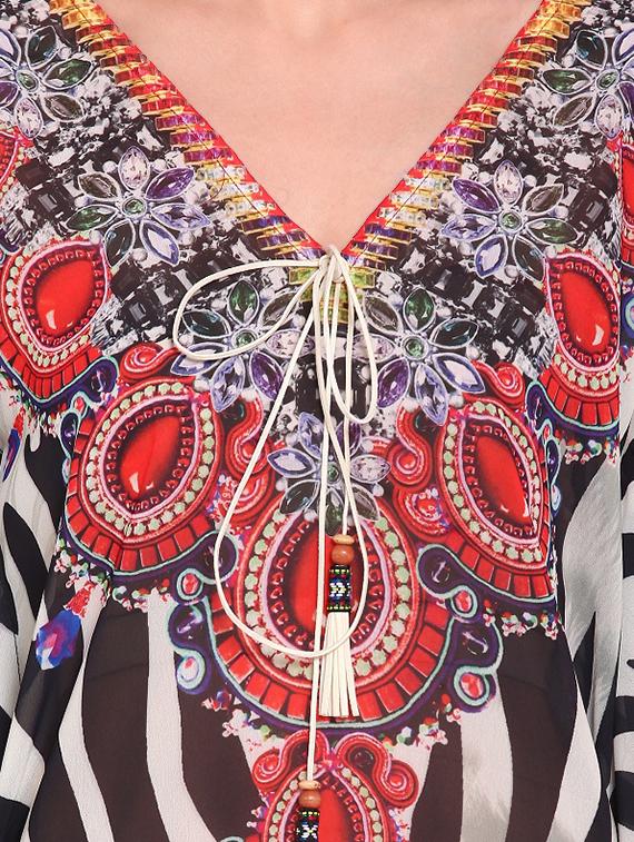 v-neck printed coverup - 16813677 - Zoom Image - 4