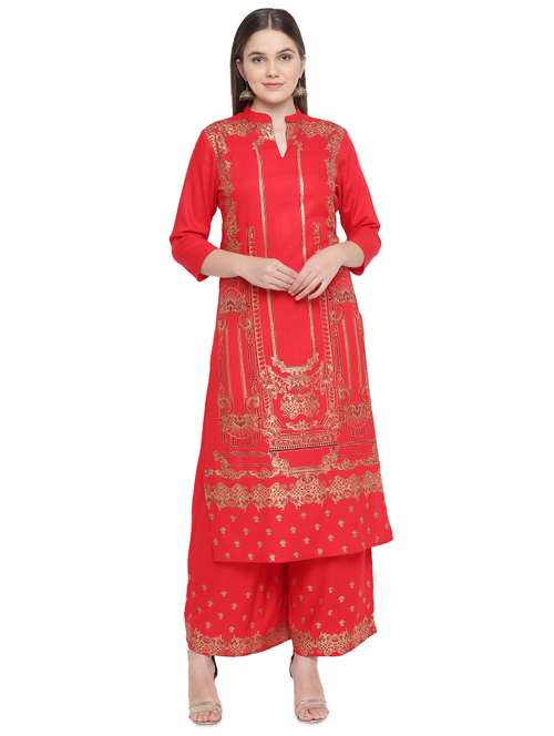 printed straight kurta - 16827439 - Very Small Image - 1