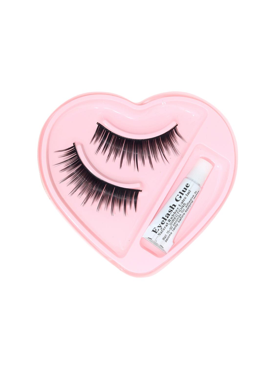 bonjour natural hair 3d eyelashes with glue (1 pair of eyelashes + 1 glue) - 16862891 - Standard Image - 3
