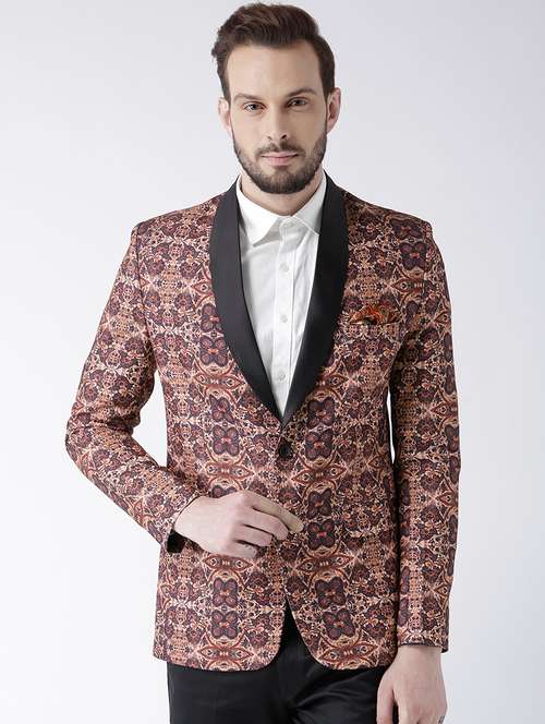 multi color printed single breasted casual blazer - 16891030 - Very Small Image - 1