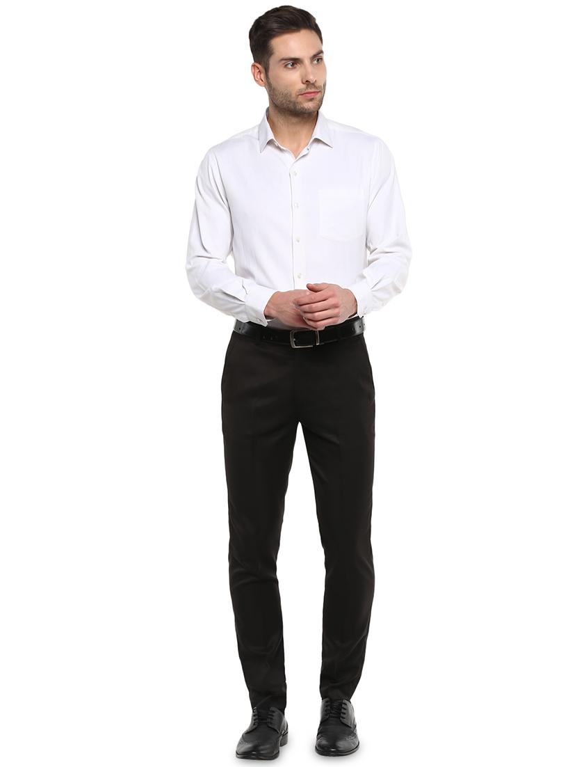 black solid flat front formal trouser - 16918582 - Zoom Image - 3